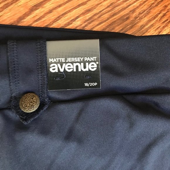 AVENUE Pull on Pant Matte Jersey Women Sz 18/20 Petite NWT Color Blue NWT - Picture 2 of 4